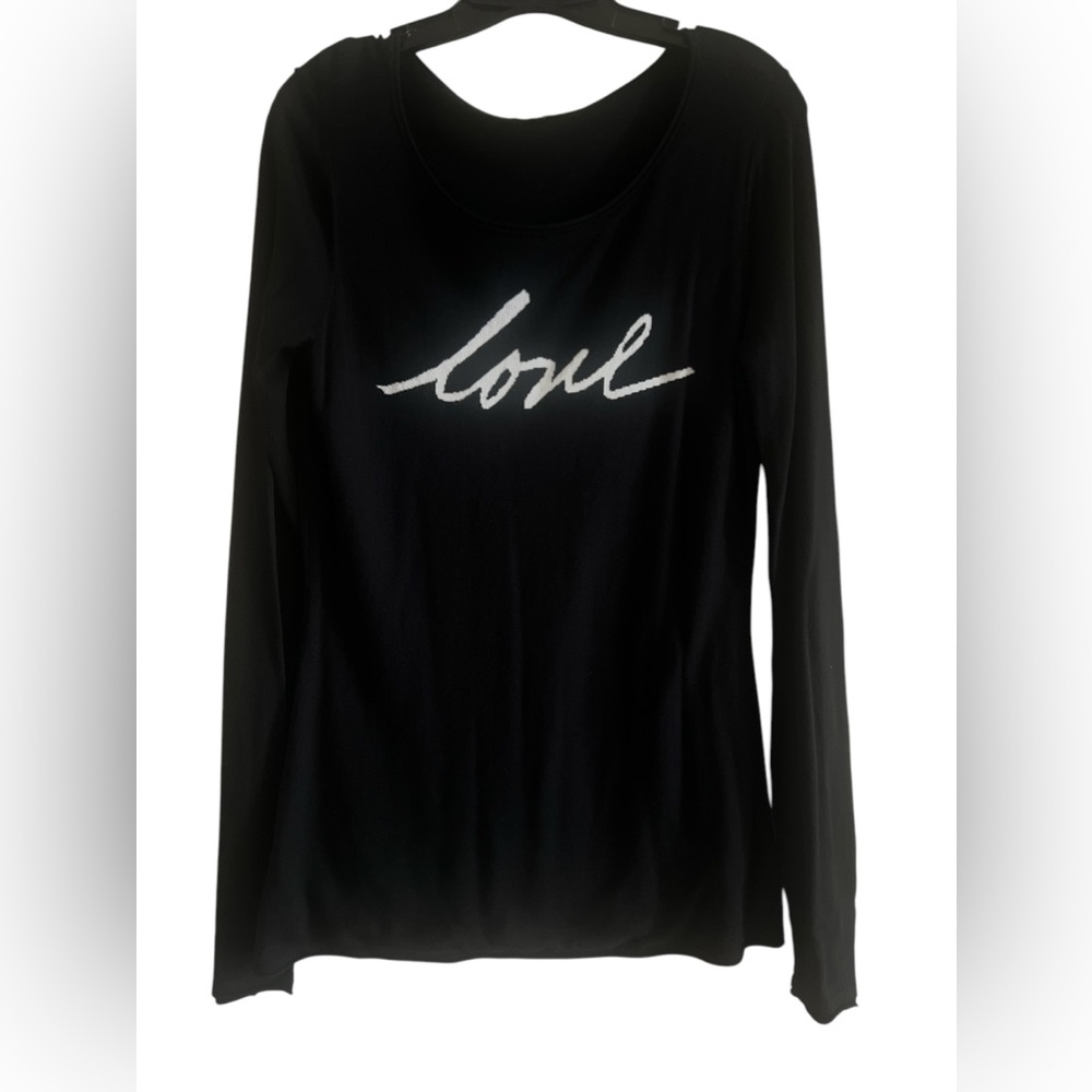 Express Graphic “Love” Black Sweater Size L